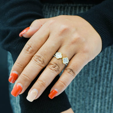 10K Gold Clover Diamond Ring 0.42 CT