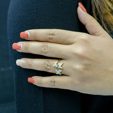 10K Gold Butterfly Diamond Ring 0.27 CT