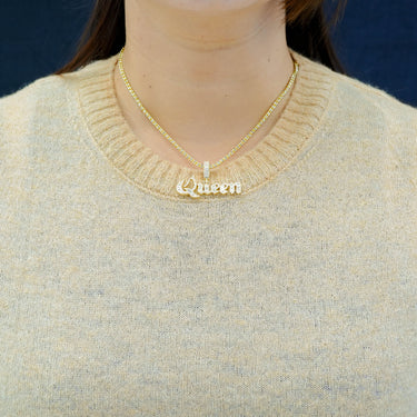 10K Yellow Gold "Queen" Diamond Pendant 0.75 CT