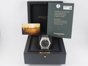 Audemars Piguet 15400ST.OO.1220ST.01 Royal Oak Selfwinding Black Dial Stainless Steel Box and Papers 2014