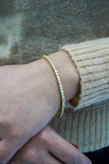 14K Yellow Gold Tennis Bracelet 4.39 CT