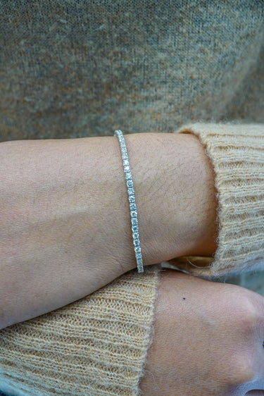 14K White Gold Tennis Bracelet 3.26 CT