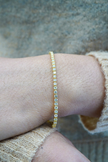 14K Yellow Gold Tennis Bracelet 3.33 CT