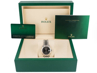 Rolex 278274 Datejust 31 mm Fluted Bezel Dark Grey Roman Dial Jubilee Bracelet Box and Papers 2020