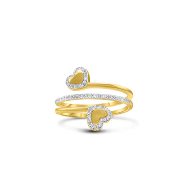 14K Diamond Heart Ring 0.18 CT