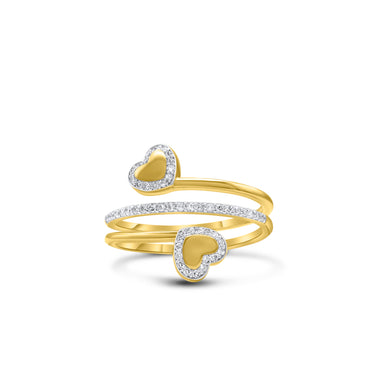 14K Diamond Heart Ring 0.18 CT