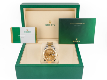 Rolex 126333 Datejust 41 mm Fluted Bezel Champagne Index Dial Oyster Bracelet Box and Papers 2019