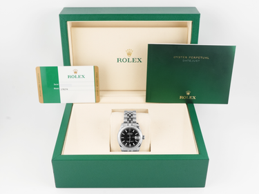Rolex 178274 Datejust 31 mm Fluted Bezel Black Index Dial Jubilee Bracelet Box and Papers 2015