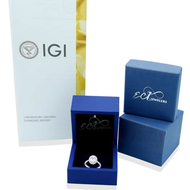 18K White Gold Oval Engagement Ring 2.50 CT