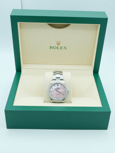 Rolex 14000 Air King 34 mm Custom Diamond Bezel Custom Diamond Dial Oyster Bracelet 1996