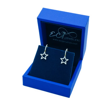 14K Gold Diamond Star Earrings 0.40 CT