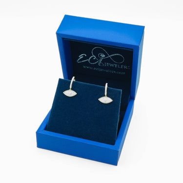 14K Gold Diamond Evil Eye Earrings 0.38 CT