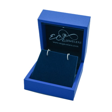 14K White Gold Diamond Hoop Earrings 0.12 CT