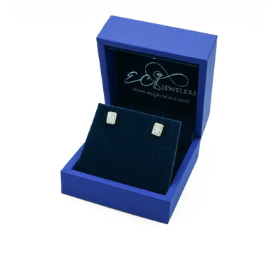 14K Gold Baguette Diamond Cluster Stud Earrings 0.49 CT