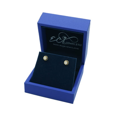 14K Gold Round Diamond Stud Earrings 0.25 CT