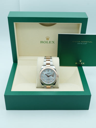 Rolex 126331 Datejust 41 mm 18k Rose Gold Fluted Bezel MOP Factory Diamond Dial Oyster Bracelet 2016