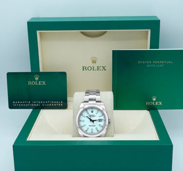 Rolex 126300 Datejust 41 mm Smooth Bezel White Index Dial Oyster Bracelet Complete Set 2023