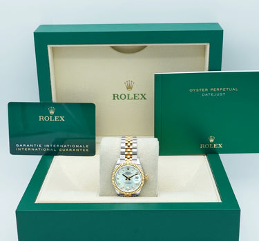 Rolex 279173 Lady-Datejust 28 mm Fluted Bezel Silver Dial Jubilee Bracelet Complete Set 2024