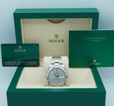 Rolex 126334 Datejust 41 mm Fluted Bezel Silver Index Dial Oyster Bracelet Complete Set 2022