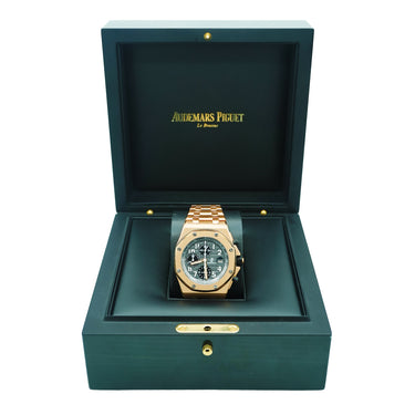 Audemars Piguet Royal Oak Offshore Chronograph Certified Guilloche Grey Dial 18K Rose Gold Bracelet 2003