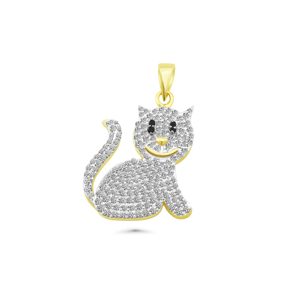 ゴールドキャットペンダント 10K Gold CAT Diamond Pendant 0.58 CT – ECI Jewelers