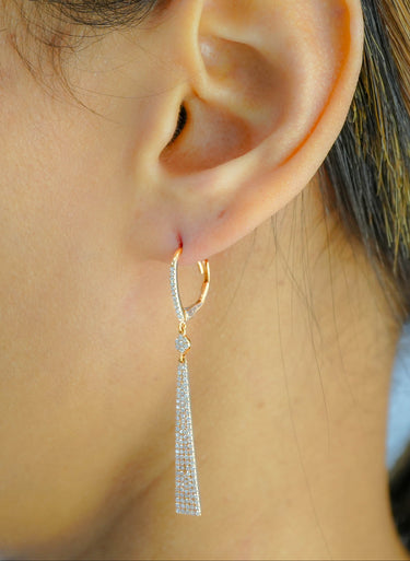 18K Rose Gold Fancy Diamond Drop Earrings 0.67 CT