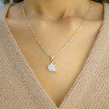 10K Gold Bird Diamond Pendant 0.31 CT