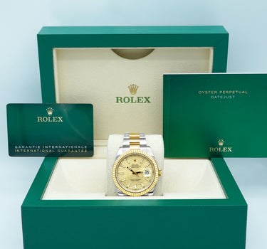 Rolex 126333 Datejust 41 mm Fluted Bezel Gold Fluted Motif Dial Jubilee Bracelet Complete Set 2024