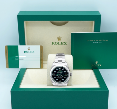 Rolex 116900 Air King Oyster Perpetual Automatic Black Dial 40 mm Complete Set 2018