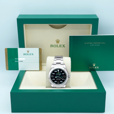 Rolex 116900 Air King Oyster Perpetual Automatic Black Dial 40 mm Complete Set 2018