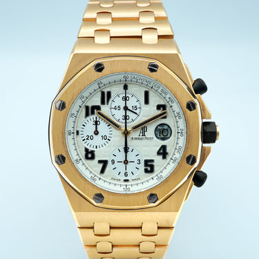Audemars Piguet 26170OR.OO.1000OR.01 Royal Oak Offshore Chronograph 18K Rose Gold White Dial 42MM