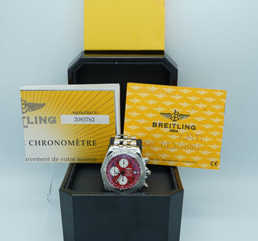 Breitling A13356C1 Chronomat Evolution 44 mm Red Dial Complete Set 2006