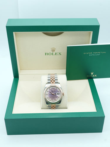 Rolex 116231 Datejust 36 mm 18K Rose Gold Factory Diamond Dial Sun Damaged Jubilee Bracelet 2009