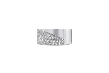 14K White Gold Men's Diamond Band 1.35 CT