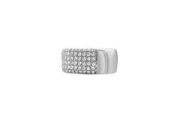 14K White Gold Men's Diamond Band 1.63 CT