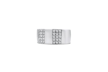 14K White Gold Men's Diamond Band 0.84 CT