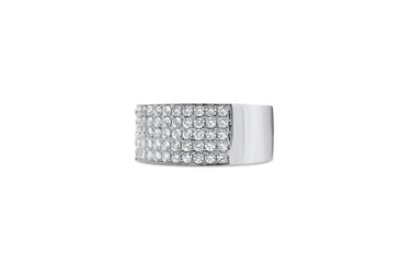 14K White Gold Men's Diamond Band 1.38 CT