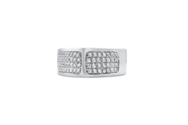 14K White Gold Men's Diamond Band 1.26 CT