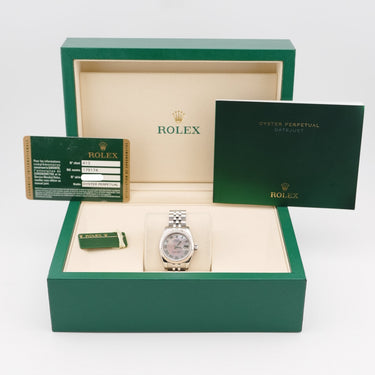 Rolex 179174 Lady-Datejust 26 mm Fluted Bezel MOP White Dial Jubilee Bracelet Box and Papers 2012