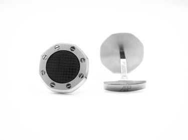 Audemars Piguet Audemars Piguet Stainless Steel Cufflinks in Black with Box