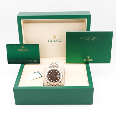 Rolex 126331 Datejust 41 mm Chocolate Brown Diamond Dial Jubilee Bracelet Box and Papers 2022