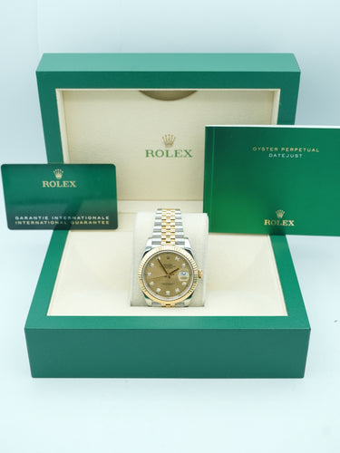 Rolex 126333 Datejust 41 mm Fluted Bezel Champagne Diamond Dial Jubilee Bracelet Box and Papers 2024