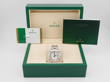 Rolex 126200 Datejust 36 mm Smooth Bezel White Roman Dial Oyster Bracelet Box and Papers 2019