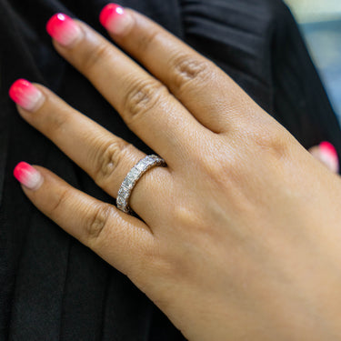 18K White Gold  Eternity Wedding Band 3.67 CT