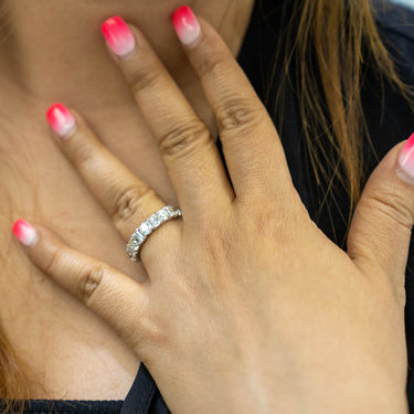 Emerald Cut and Round Eternity Wedding Band 5.08 CT