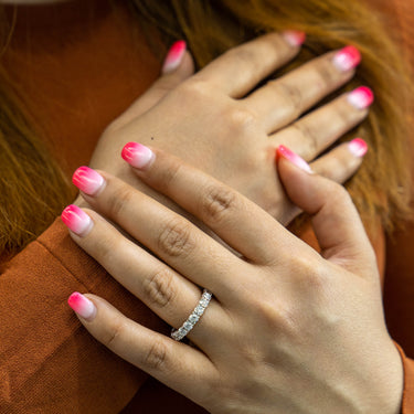 18K White Gold  Eternity Wedding Band 4.66 CT