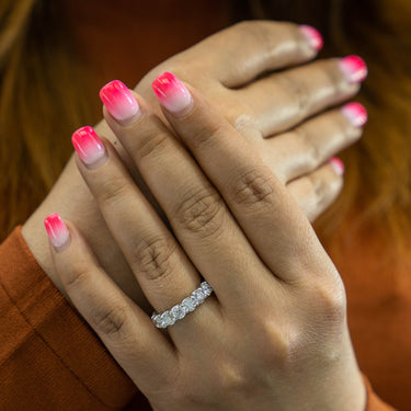 18K White Gold  Eternity Wedding Band 2.59 CT