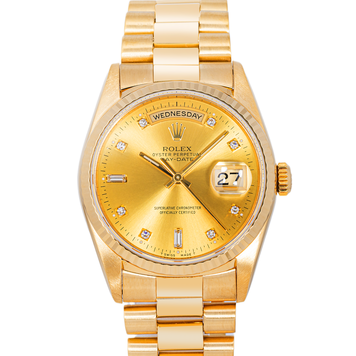 Rolex 18238 Day-Date 36mm Champagne Diamond Dial President 