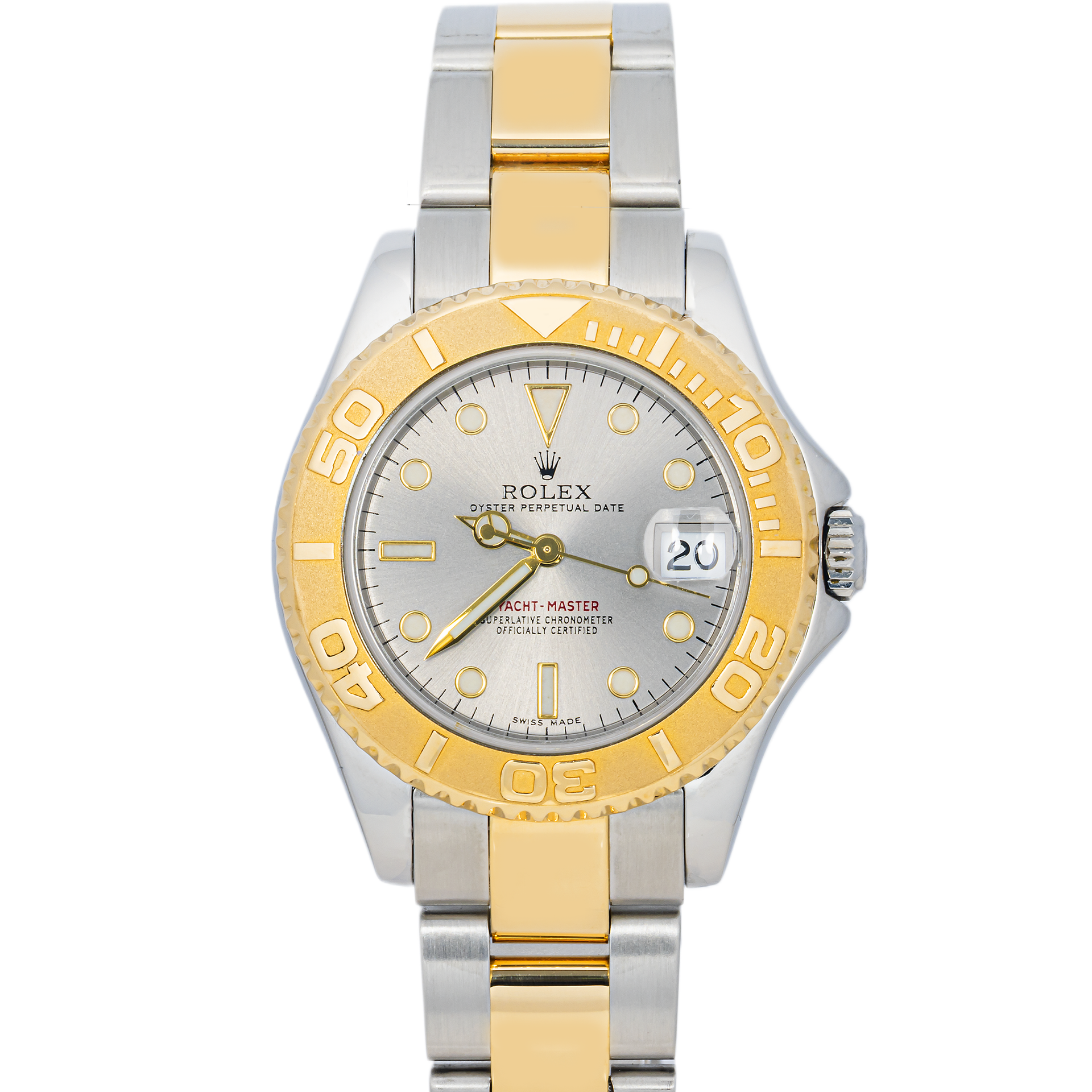 ✨TN✨ Rolex 168628 Yacht-Master 35mm Two-Tone Silver Dial Oyster