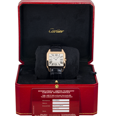 Cartier W2006951 Santos Dumont 44 mm 18K Rose Gold White Roman Dial Box and Papers 2018